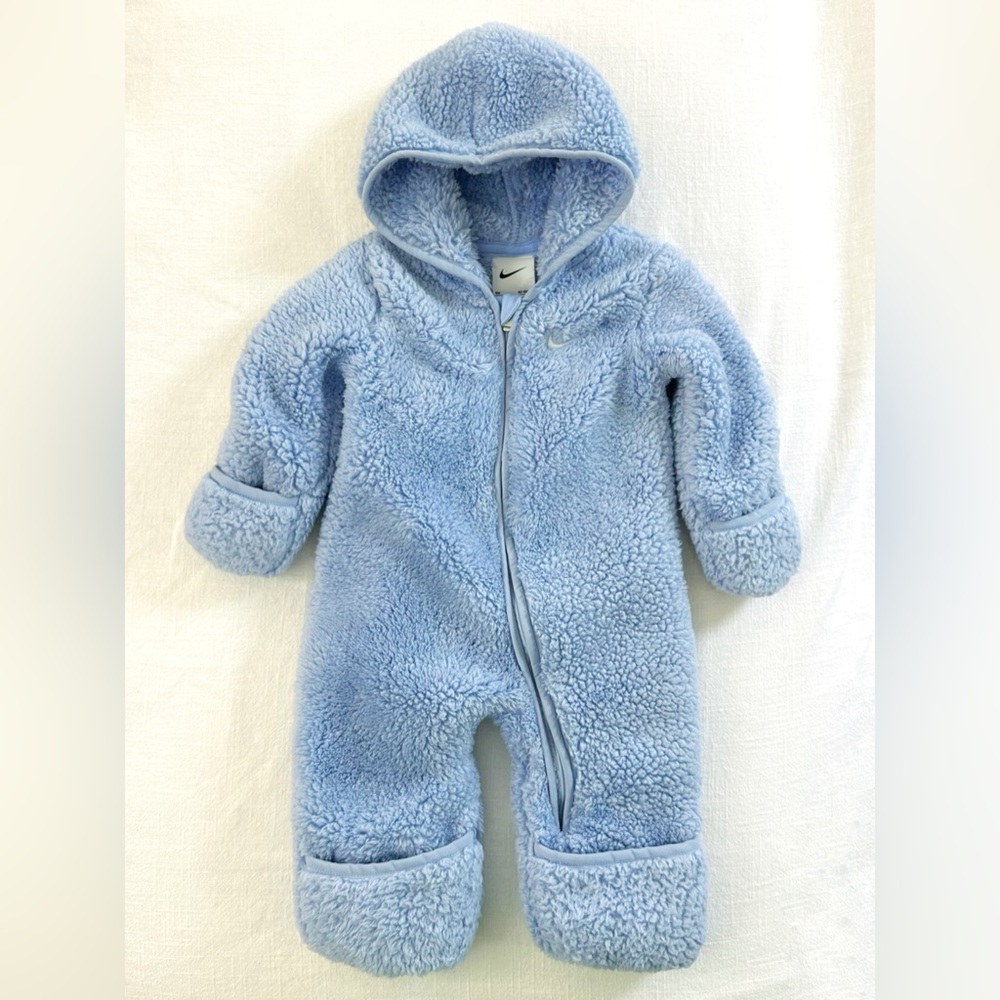 Nike Baby Fleece Snowsuit 6 Months Hooded Built In Mittens